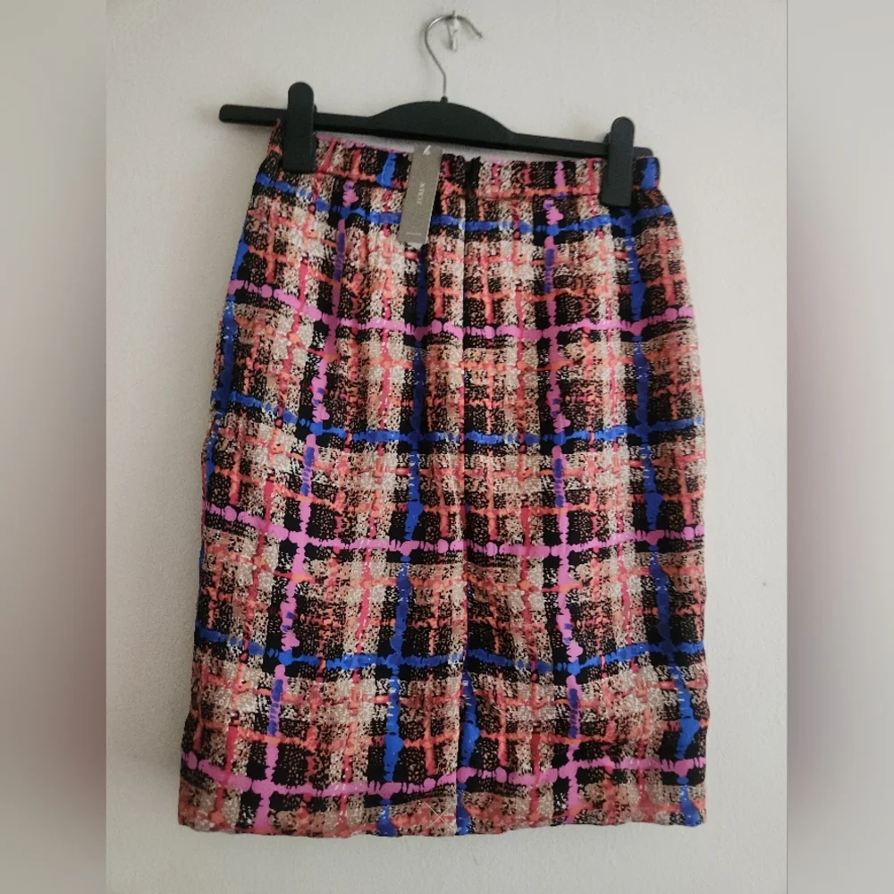 Jcrew Silk Pencil Skirt Multicolor Sz 4 Nwt Retail $240